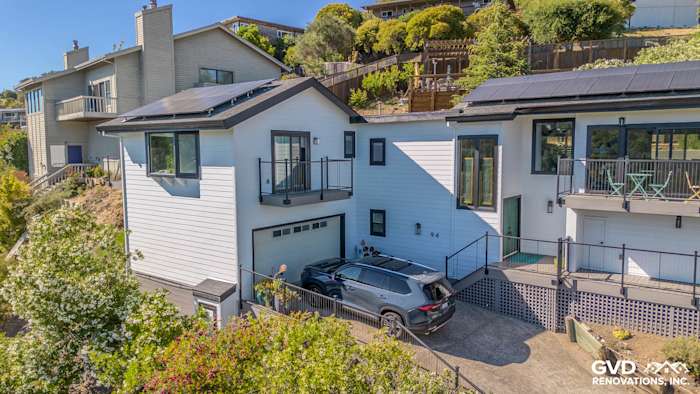 Arctic White James Hardie siding and Anlin Catalina windows on modern home exterior in San Rafael, CA