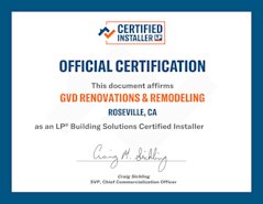 LP Certified Installer Certificate