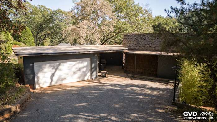 Home exterior featuring newly installed Iron Gray James Hardie plank siding in Meadow Vista, CA