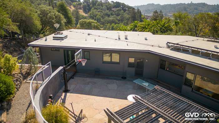 Home exterior featuring Night Gray James Hardie Plank Lap Siding replacement in San Rafael, CA