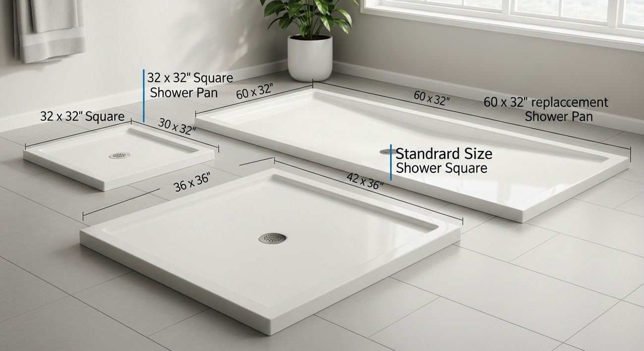 shower pan sizes photo