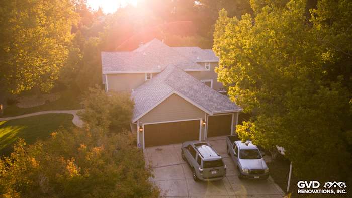 Fair Oaks home featuring James Hardie Cedarmill Siding in Monterey Taupe with Arctic White trim and new roofing