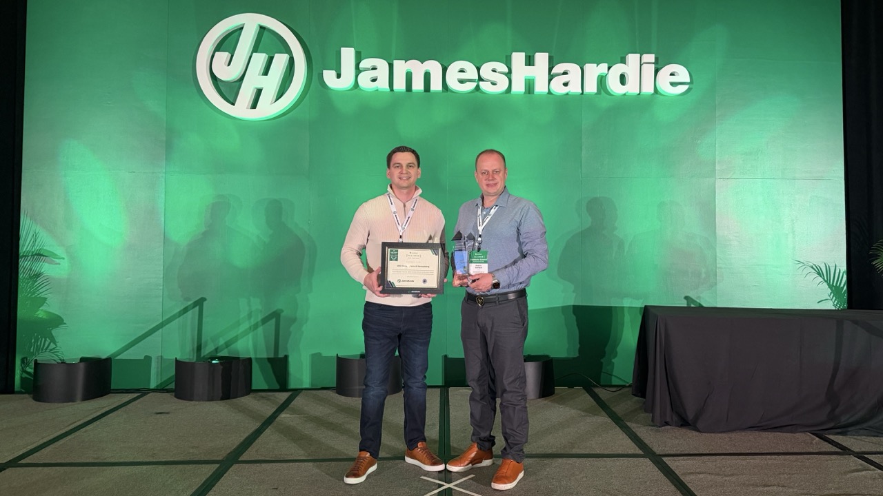 James Hardie Service Excellence Award Certificate - GVD Renovations