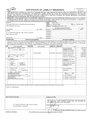 Workmans Comp & Liability Insurance Over $2,000,000