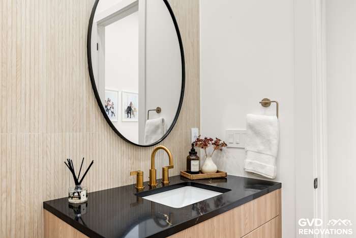 Custom Master, Hall & Powder Bathroom Design