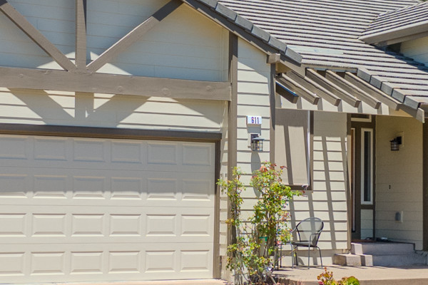 Pleasant Hill home exterior featuring James Hardie siding, new trim, and landscaped front yard