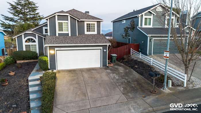 Updated Vallejo home featuring James Hardie Evening Blue siding and Arctic White trim with modern curb appeal