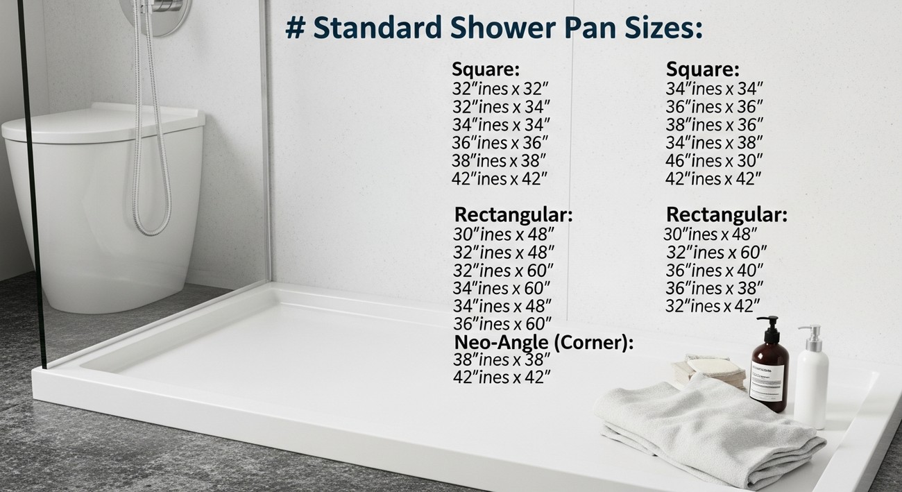 shower pan sizes near you