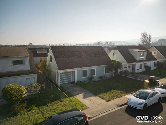 South San Francisco home featuring newly installed James Hardie Artisan Lap Siding in soft blue tones