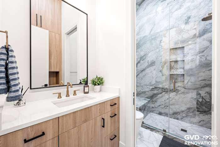 Custom Master, Hall & Powder Bathroom Design