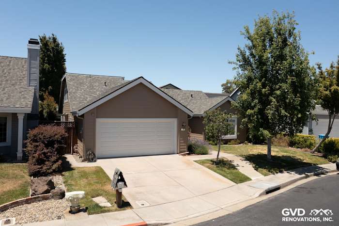 Foster City home featuring James Hardie Artisan Lap Siding in Khaki Brown with Arctic White trim