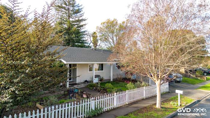 Napa home exterior with James Hardie Cobble Stone siding, Arctic White trim, and updated Anlin windows