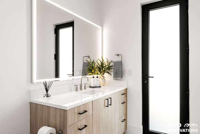 Custom Master, Hall & Powder Bathroom Design