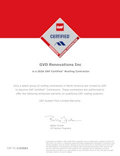 GAF Certified Roofing Contractor
