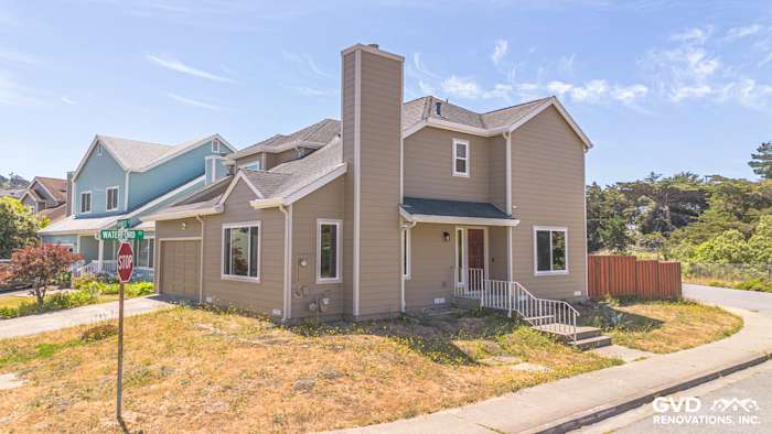 Home exterior featuring James Hardie Lap Siding in Khaki Brown and Anlin Windows in Pacifica, CA