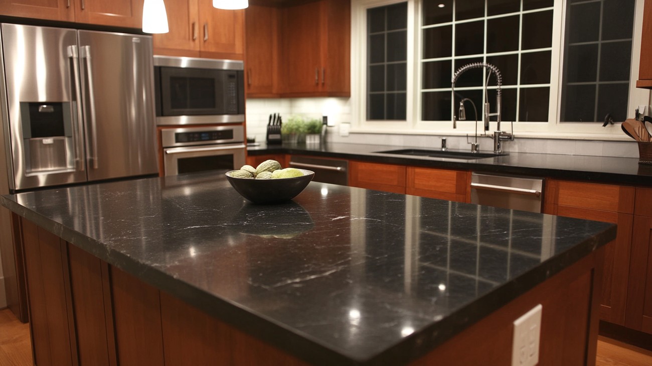 black granite countertops photo