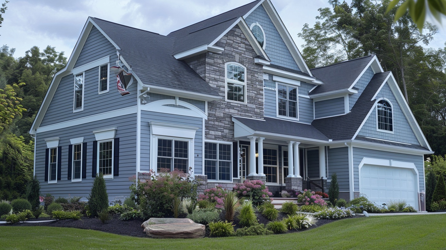 vinyl siding with stone veneer accents