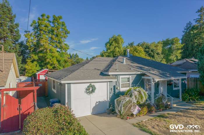 Home exterior featuring James Hardie Evening Blue siding and Arctic White trim in Concord, CA