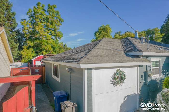 Evening Blue James Hardie siding with Arctic White trim on home exterior in Concord, CA