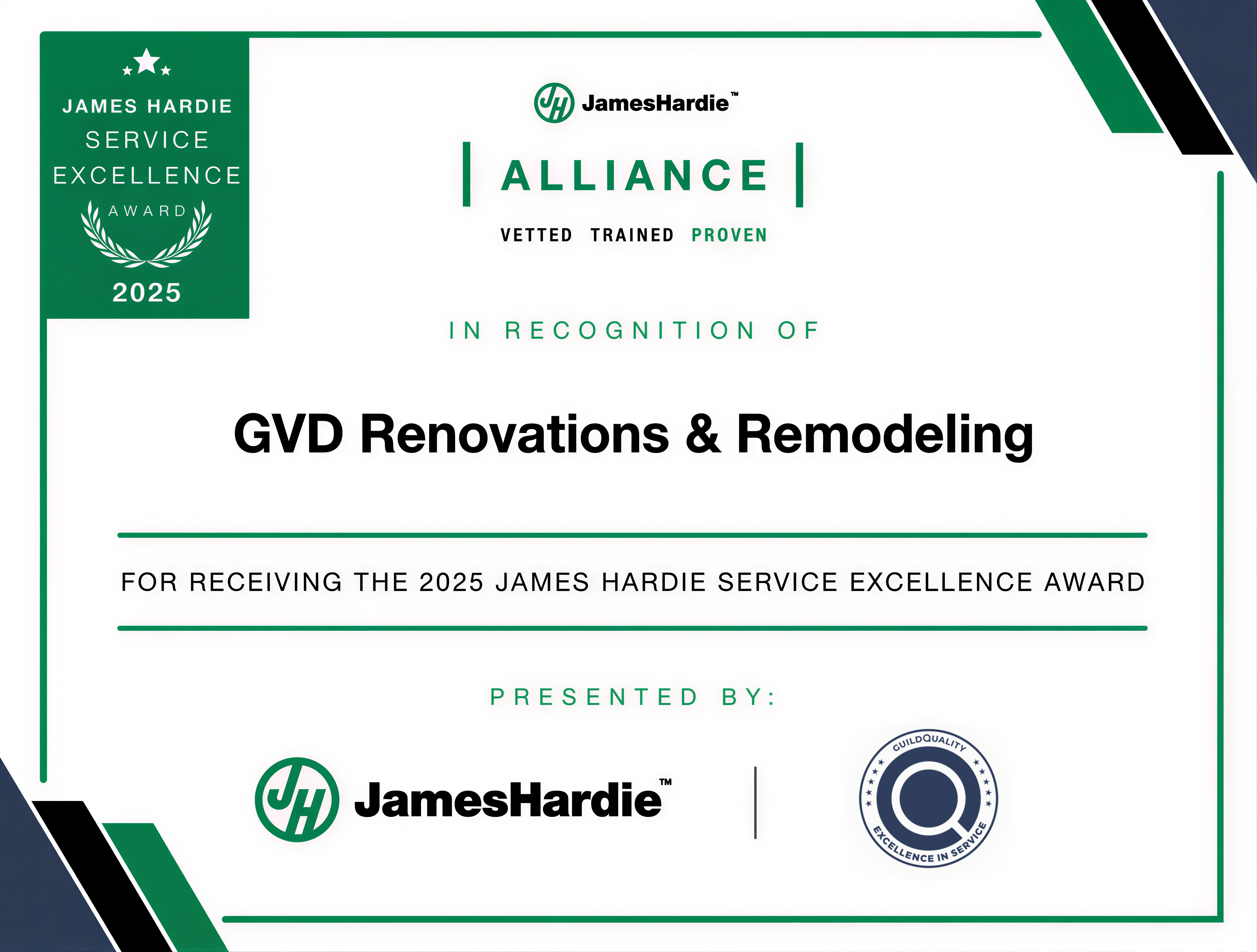 2025 James Hardie Service Excellence Award