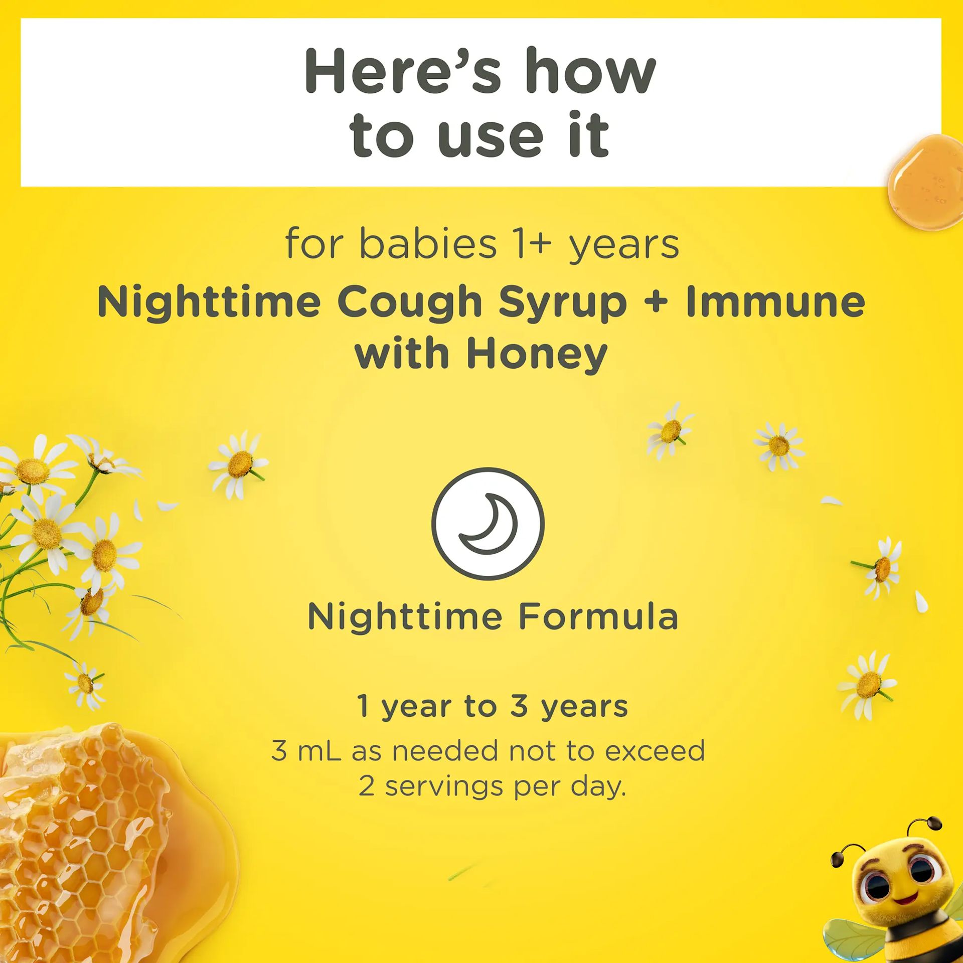 Baby Nighttime Cough Syrup + Immune Support with Honey | Zarbee's®