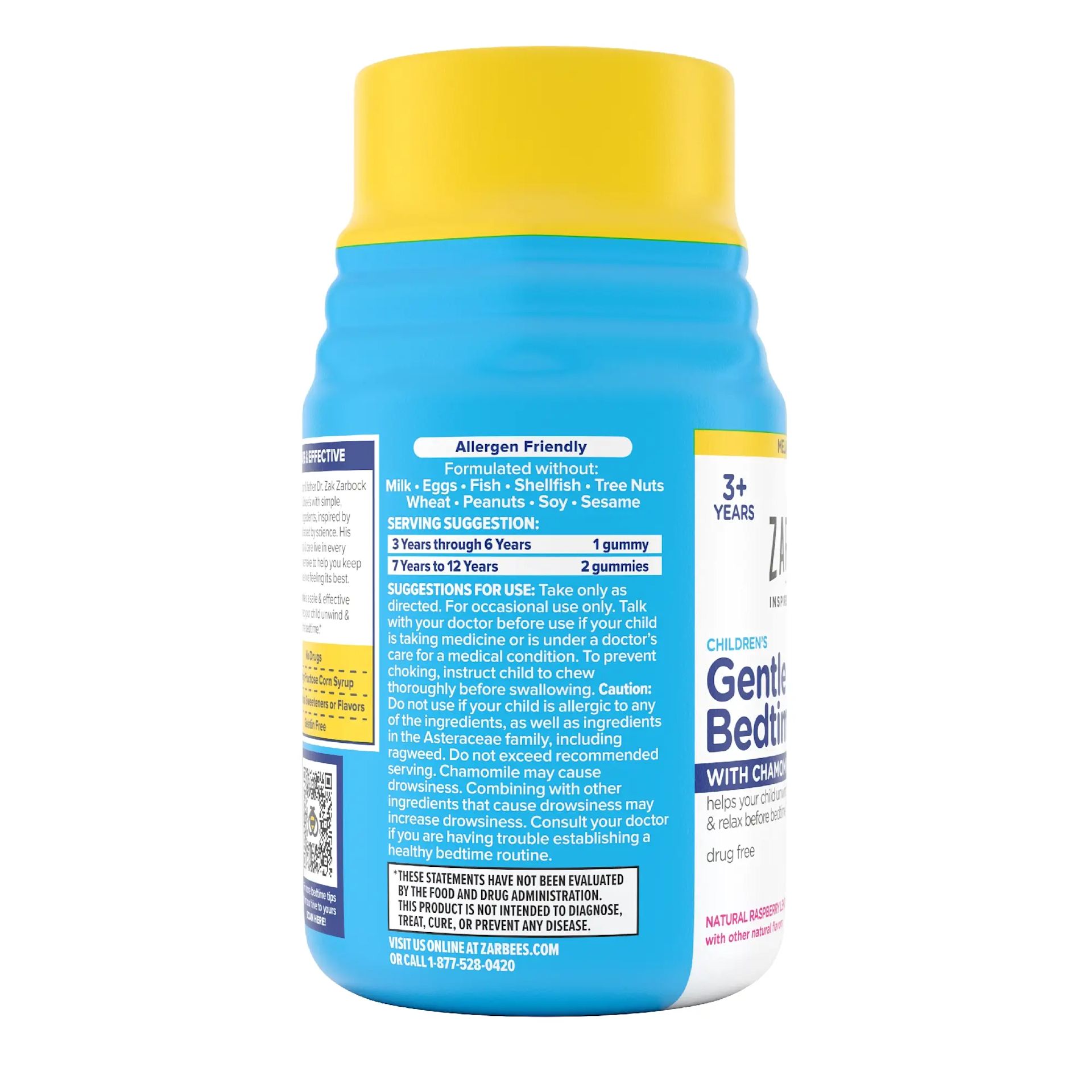 Zarbee's Children’s Gentle Bedtime Gummies back of the pack