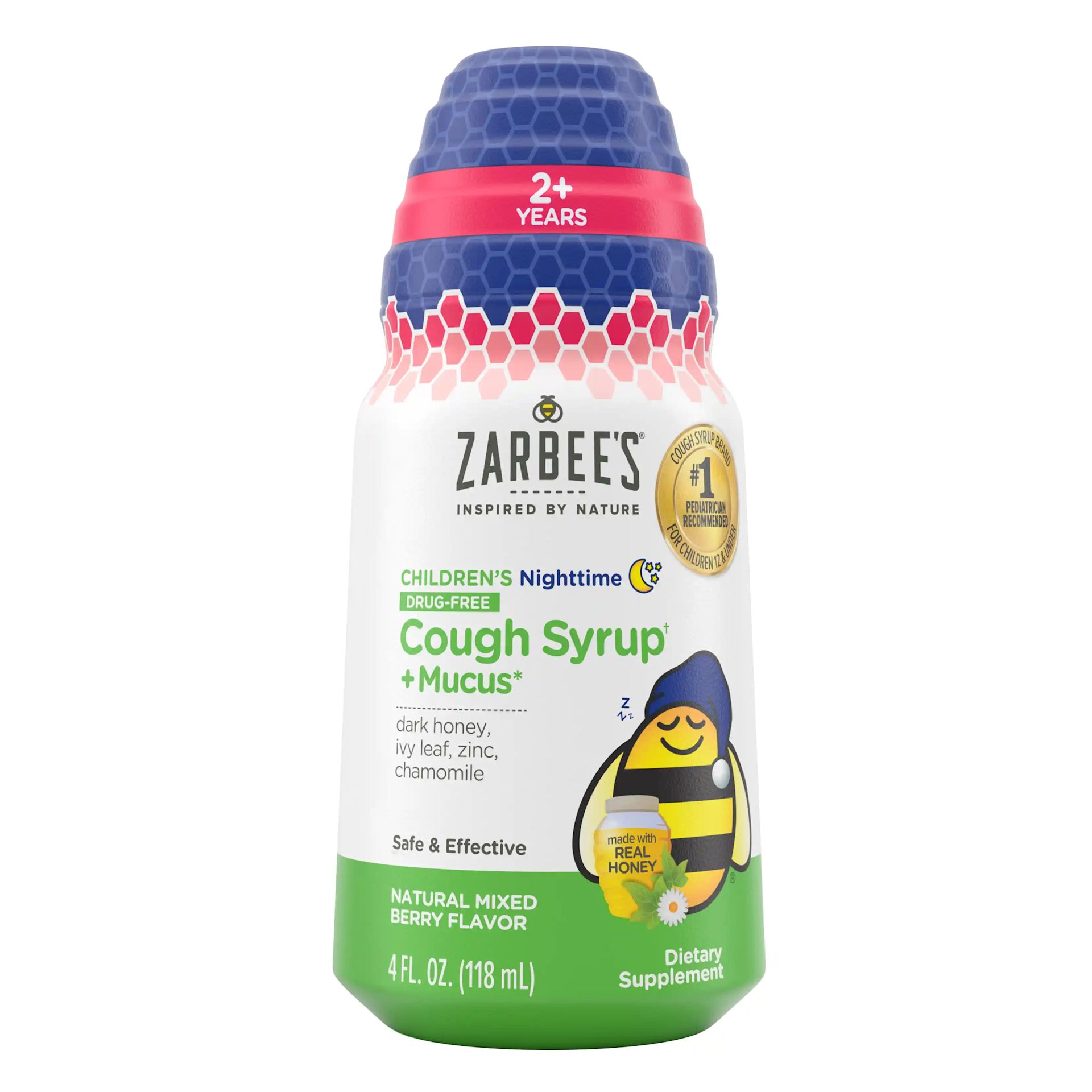 Front packaging of Zarbee’s® Kid's Cough + Mucus Night