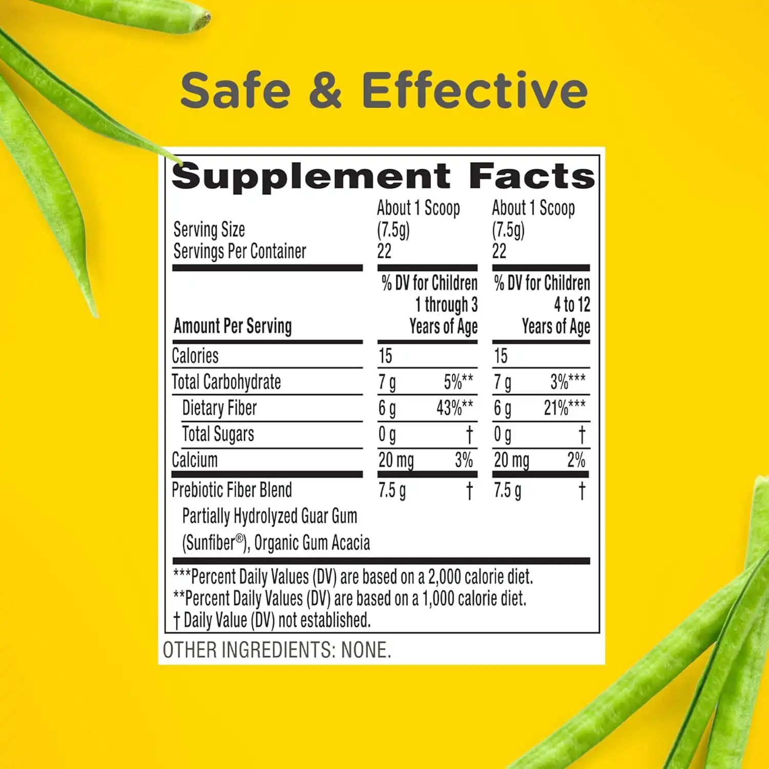 Zarbee's® Children's Regularity Support Prebiotic Fiber Powder Supplement Facts.*