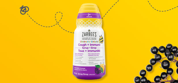Sirop Zarbee’s Immunité, pour bébés; sirop Zarbee’s Toux + Immunité, pour enfants; et comprimés à croquer Zarbee’s Multivitamine quotidienne + Immunité, pour enfants