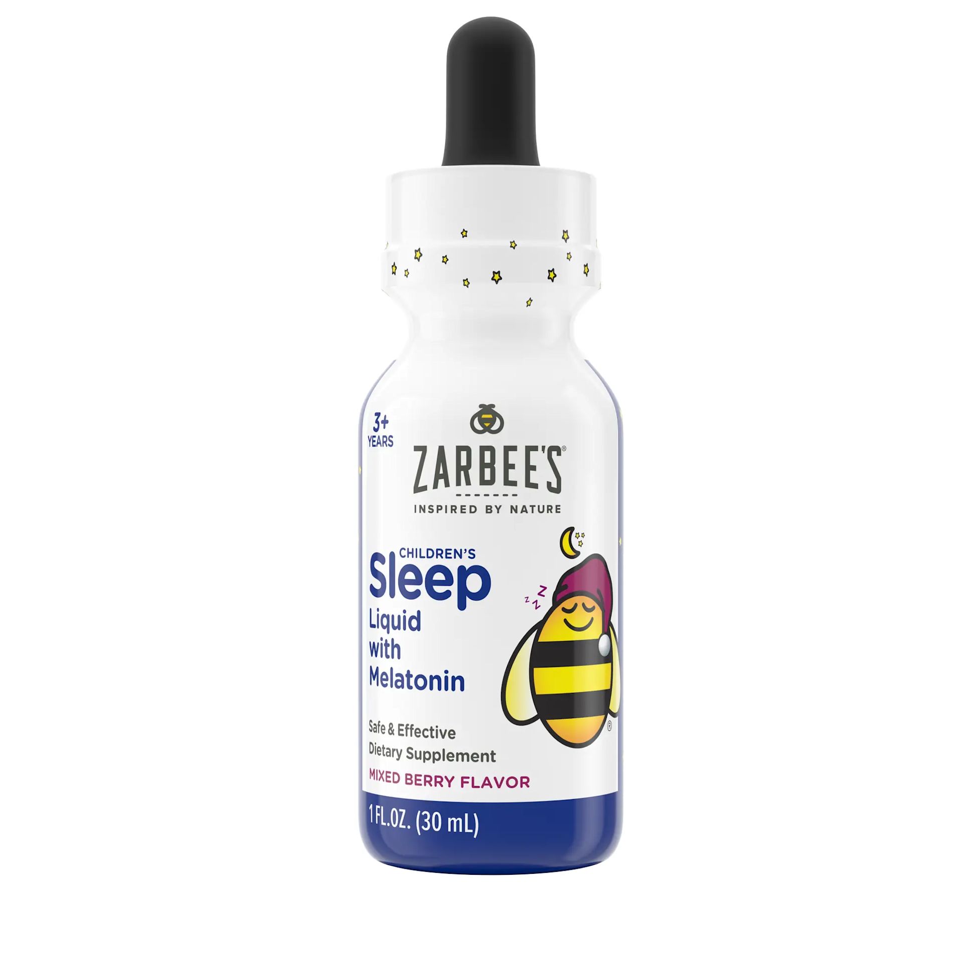 Front of packaging for Zarbee's Children's Sleep Liquid with Melatonin 