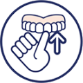 Insert your denture and hold it briefly in place. In case you notice oozing, you’ve probably used too much adhesive.
