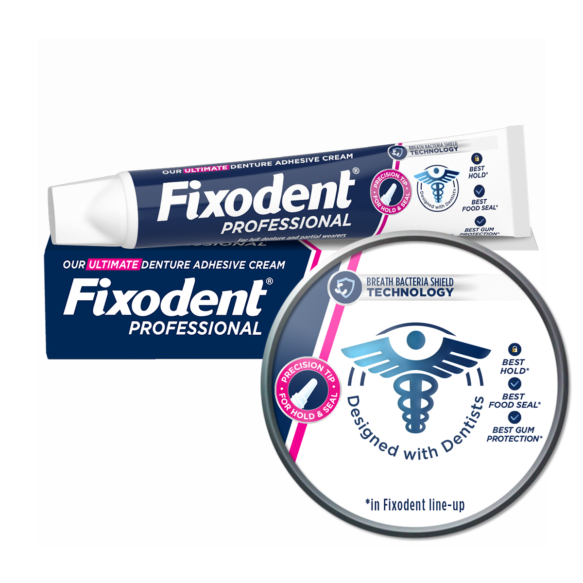 Fixodent Professional - Ultimate adhesive cream with strong hold, food seal and gum protection