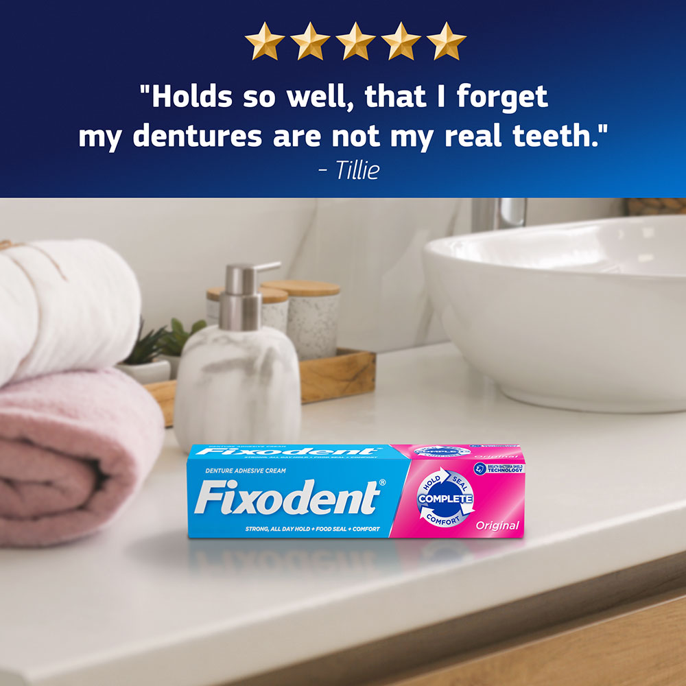 Oral Precision on Instagram: Fixodent Complete Original denture adhesive's  unique seal delivers denture care that's comfortable, and delivers a  strong, long-lasting hold. Original dental cream is formulated to help  prevent gum soreness