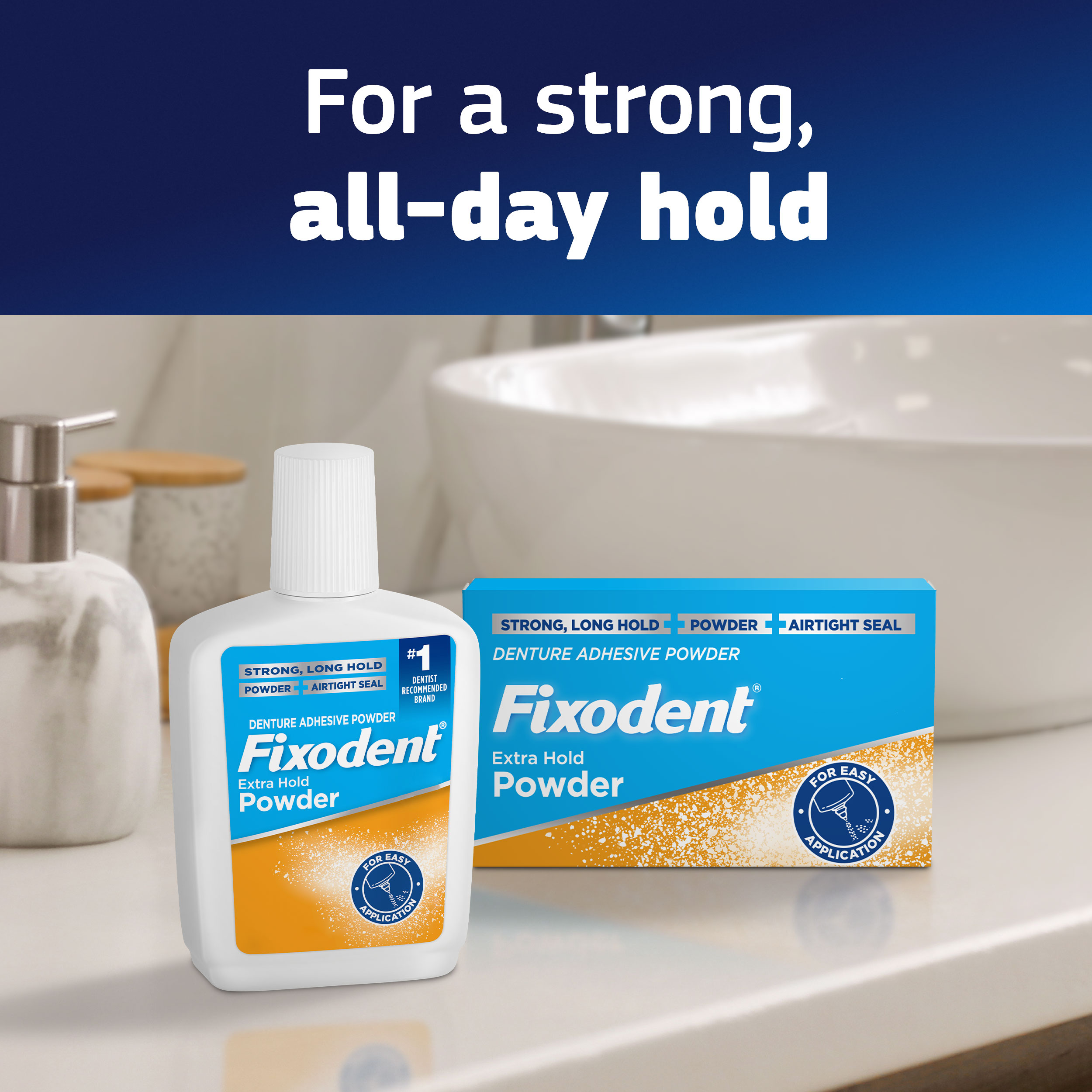 Fixodent Extra Hold Powder  - For a strong all-day hold