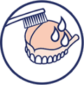 Clean and dry your dentures properly before applying adhesive.