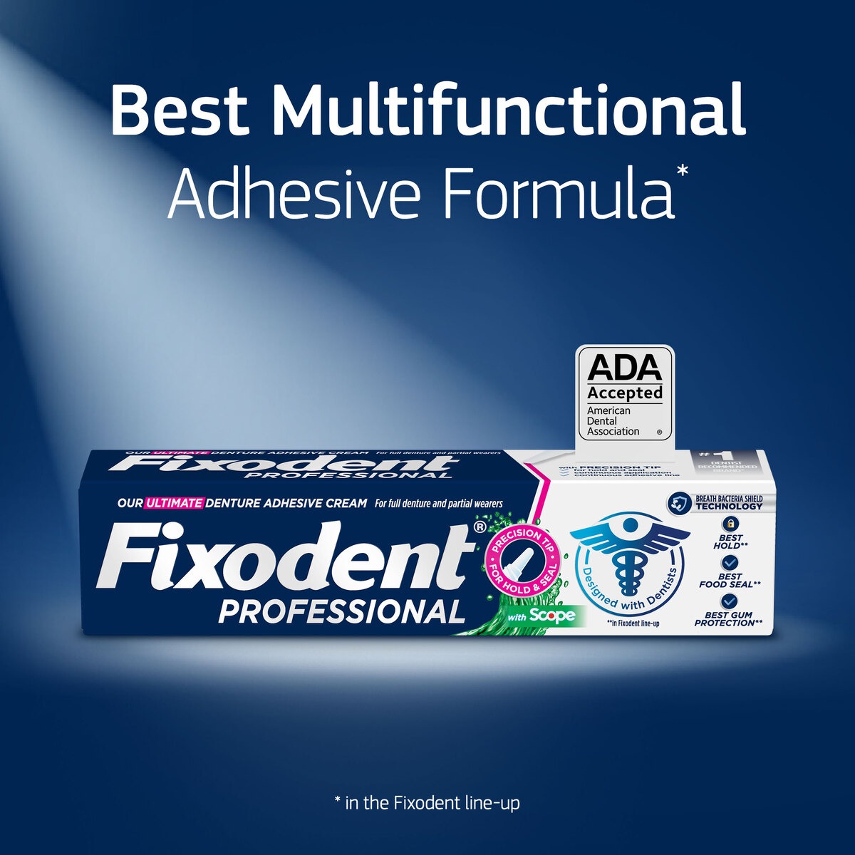Professional Denture Adhesive with Scope | Fixodent
