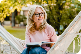 A woman reading a book