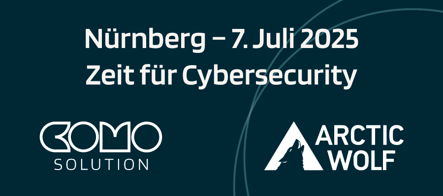 Banner CoMo x Arctic Wolf Cybersecurity-Event 7. Juli 2025