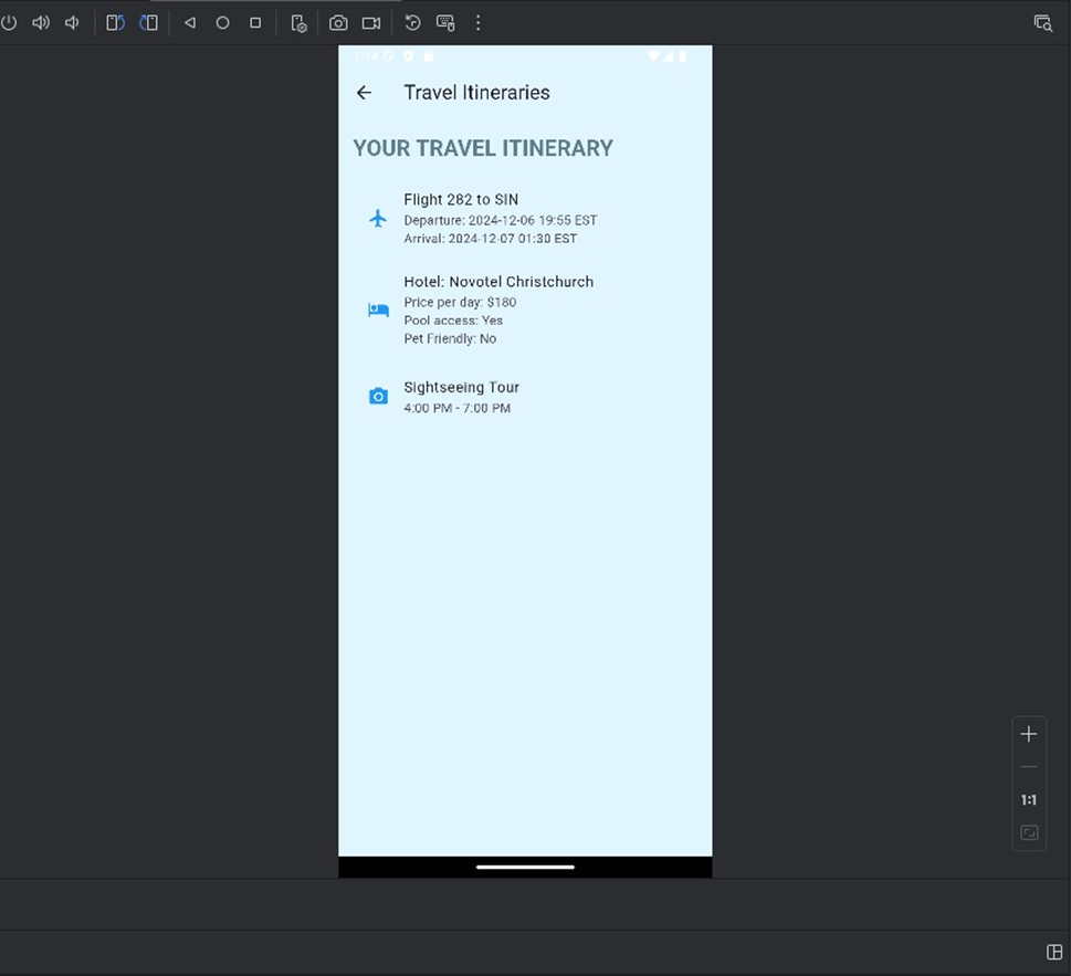 Itinerary data