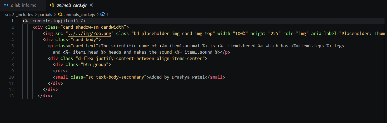 "Now since we already made the content structure and field types acording to our animals.json data, there's no need to change anything the card part."