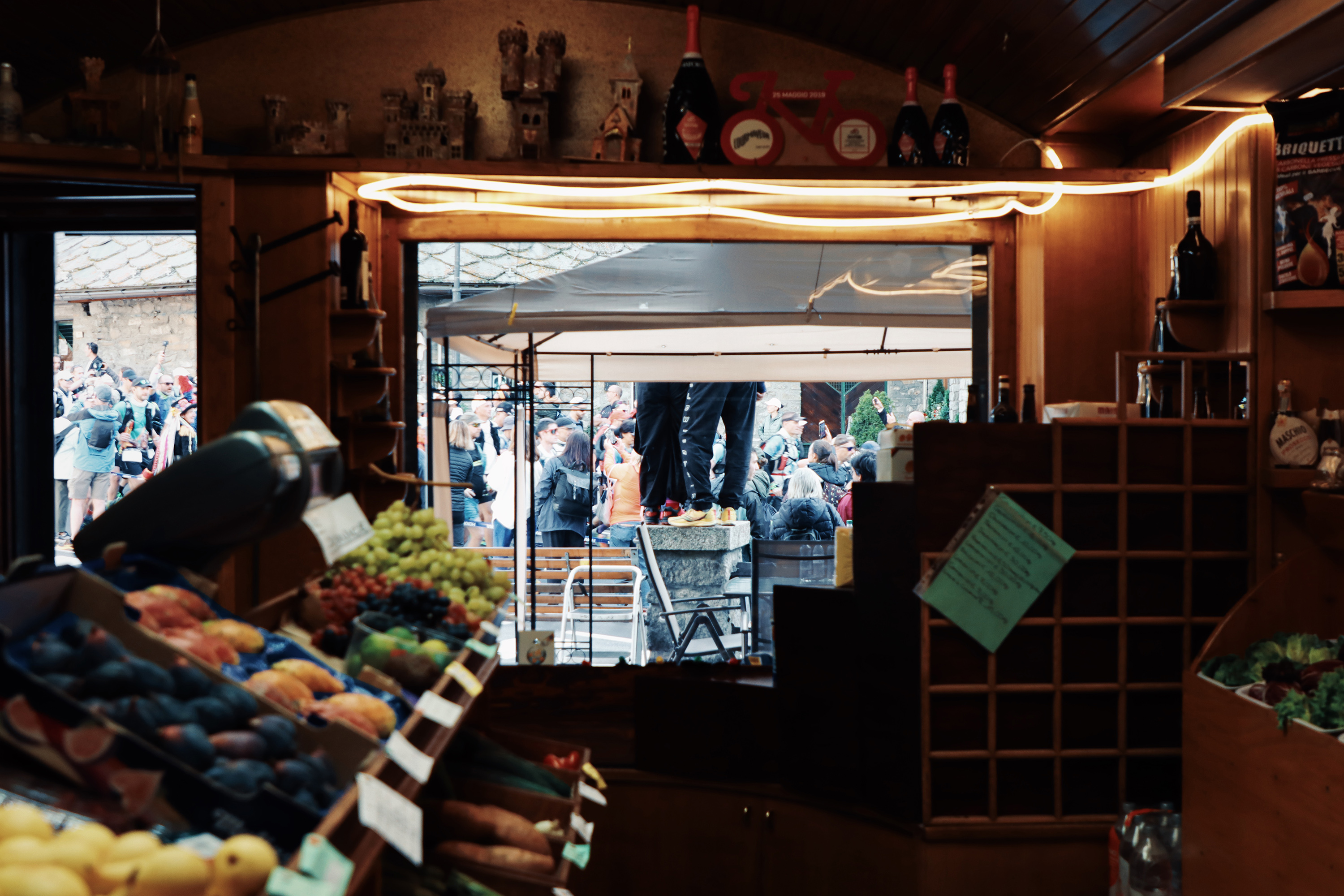 Perspective from an Italian grocery shop. Photograph: Richard Miller
