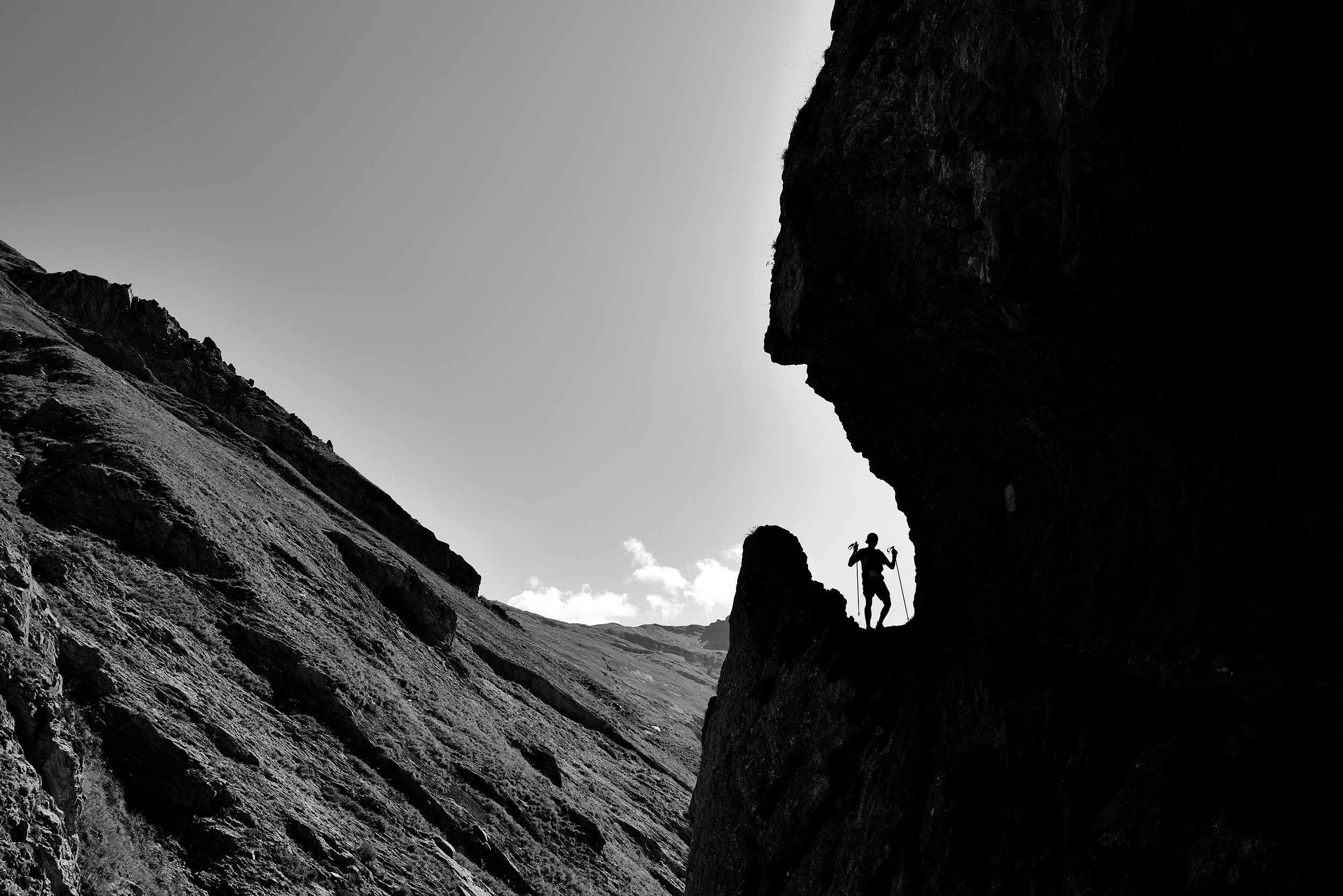 Following the footprints of the Dukes of Savoie the runners pass through the magnificent Le chemin du curé on the TDS. UTMB - David Miller