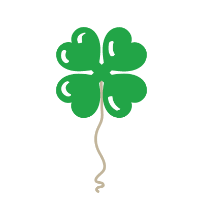 A four-leaf clover balloon bouncing up and down