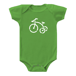 Stencil of a tricycle print on a onesie