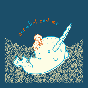 Boy riding a narwhal