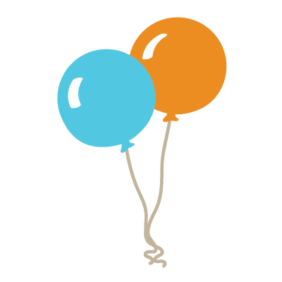 Two balloons bouncing up and down