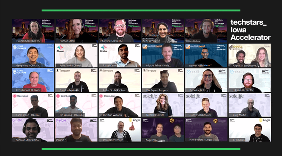 Screenshot of techstars_Iowa Accelerator meeting- OpenLoop