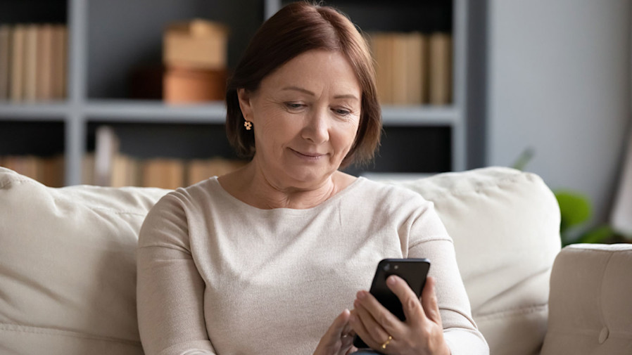 Older woman on phone