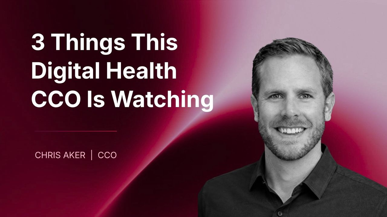 Blog header featuring Chris Aker, Chief Commercial Officer at OpenLoop Health, discussing what's next in digital health and the three industry shifts he's watching.