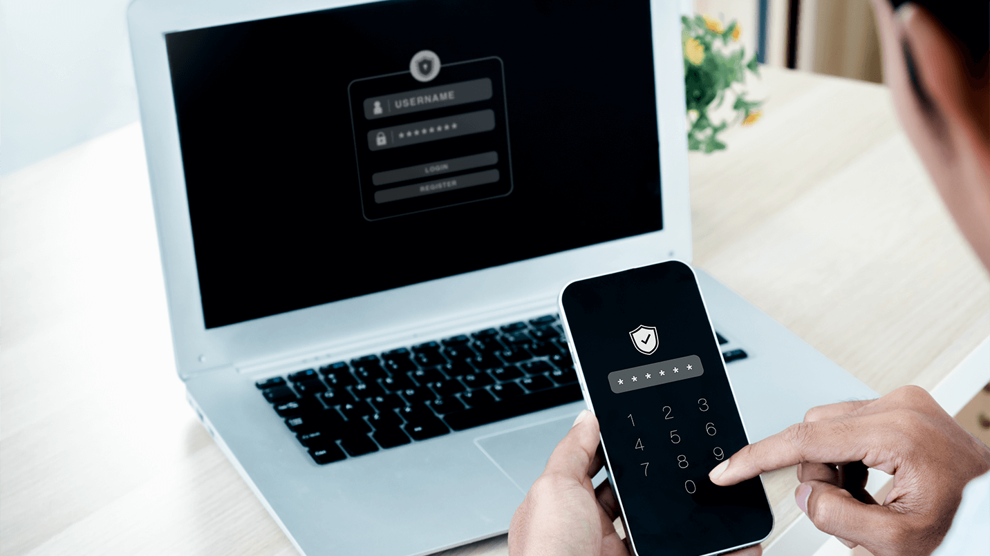 man is doing two-factor authentication on his phone to keep his account safe